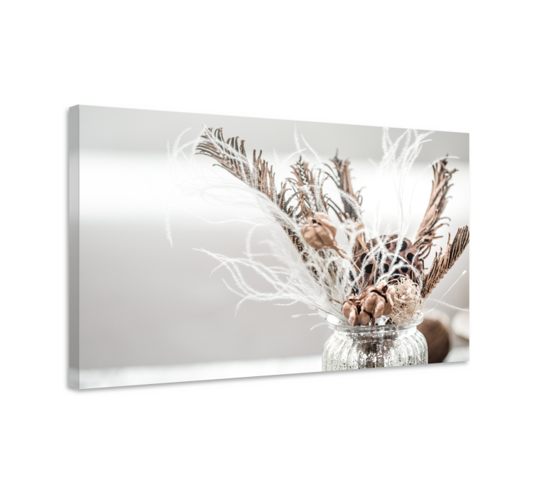 Canvas schilderij bloemen en planten droogboeket - TenStickers