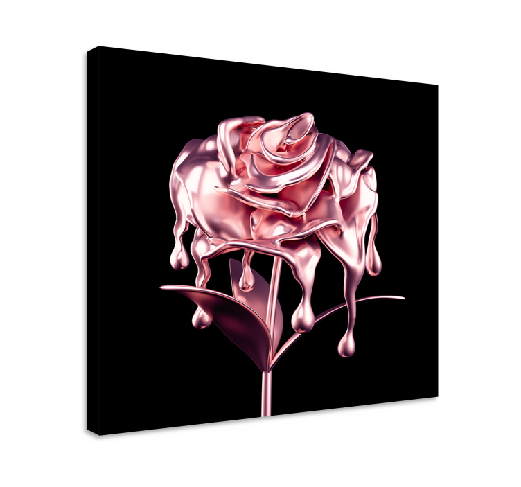 Canvas schilderij bloemen en planten smeltende roze roos - TenStickers