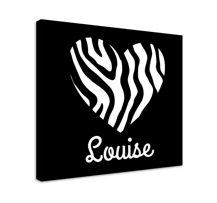 Canvas schilderij tekst hart met naam - TenStickers