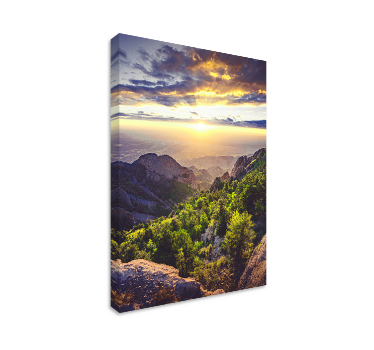 Canvas landschap Zonsopgang op de berg - TenStickers