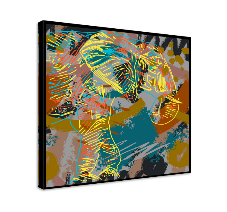 Canvas schilderij olifant hedendaagse olifant tekening - TenStickers