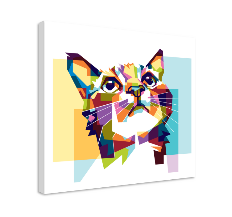 Canvas schilderij katten Geometrische kat - TenStickers