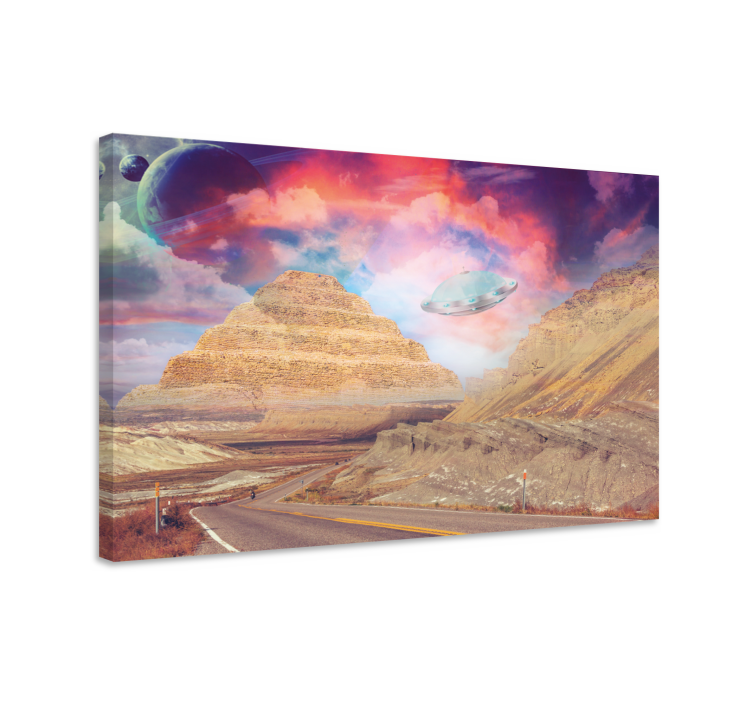 Ornament canvas schilderij mysterieus berglandschap - TenStickers
