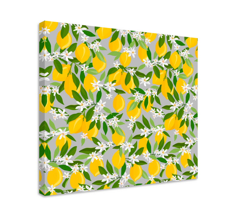 Canvas stilleven en fruit Citroenboom patroon - TenStickers