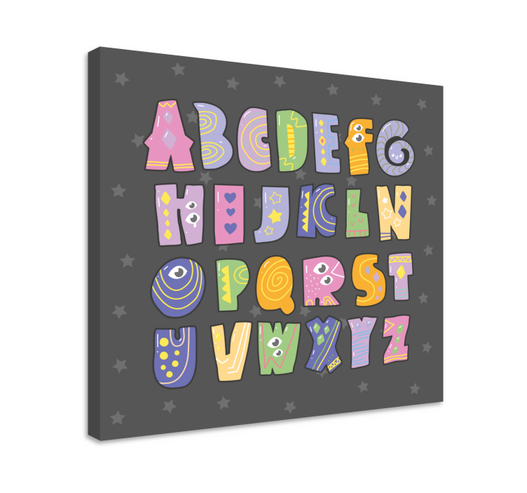 Alphabet canvas schilderij speelse alfabetletters - TenStickers