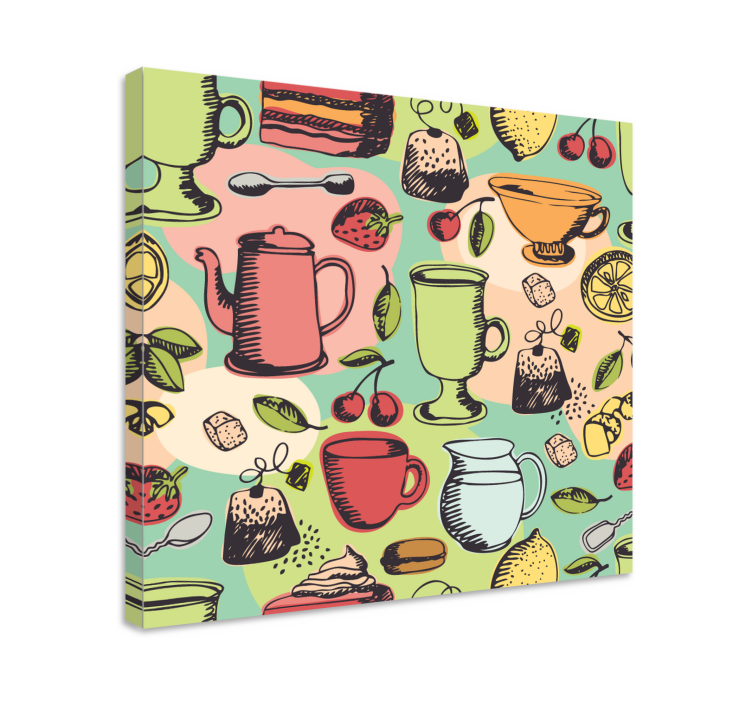 Canvas stilleven en fruit kleurrijke keuken vazen - TenStickers