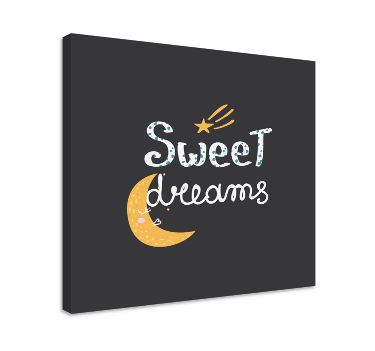 Canvas schilderij tekst sweet dreams maan - TenStickers