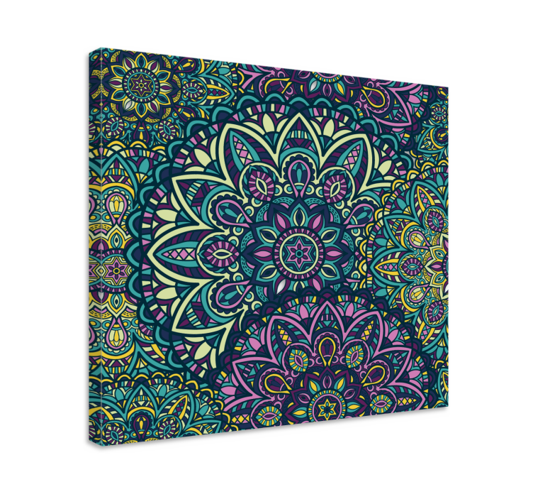 Canvas schilderij mandala complexe mandala illustratie - TenStickers