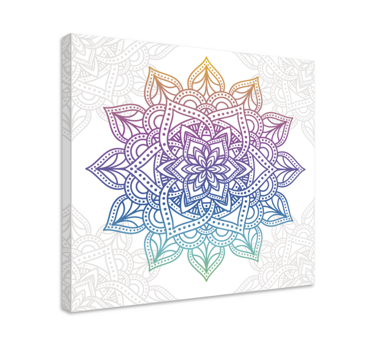 Canvas schilderij zen gedetailleerd botanisch mandala - TenStickers