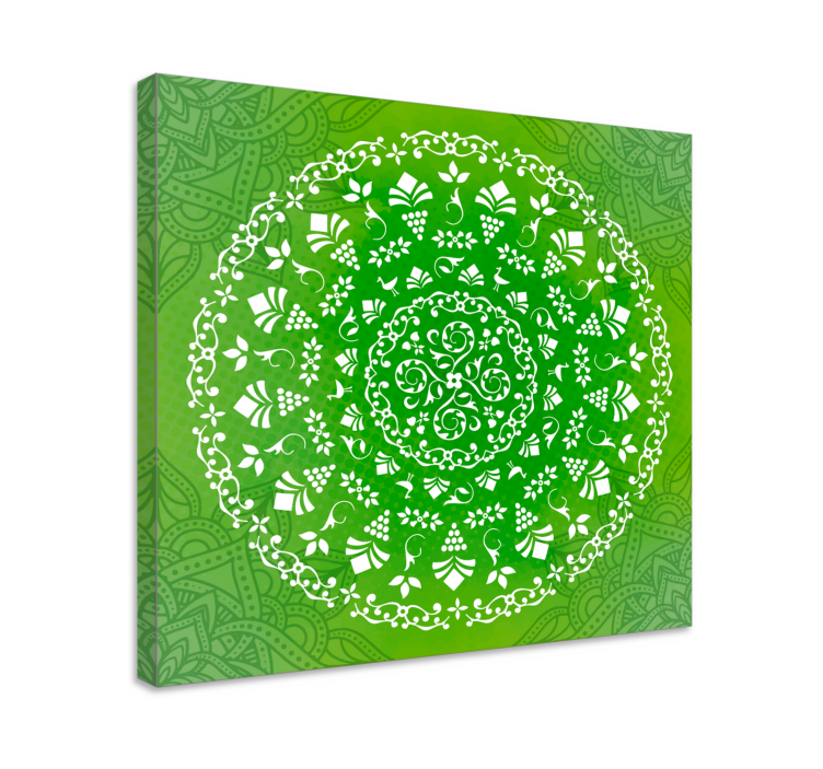 Canvas schilderij zen gedetailleerde botanische mandala - TenStickers