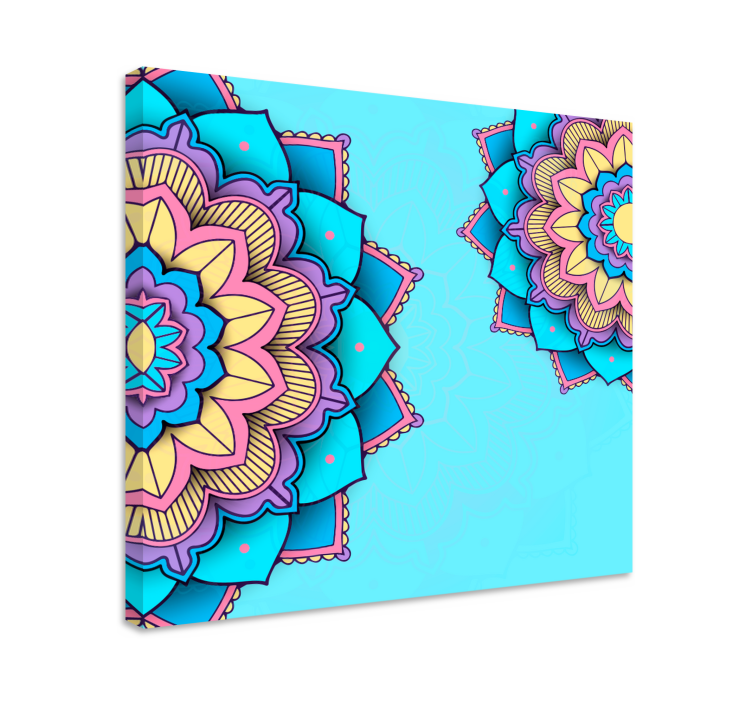 Canvas schilderij mandala Twee kleurrijke mandala-patronen - TenStickers