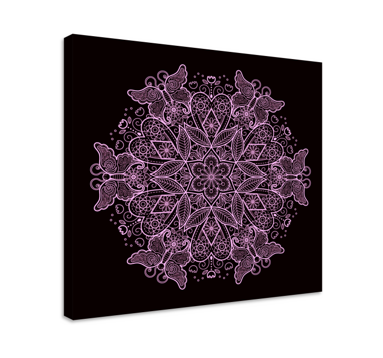 Canvas schilderij vlinders Vlinder mandala - TenStickers