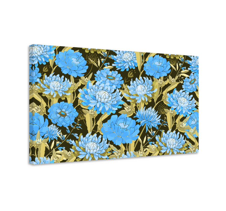 Canvas schilderij bloemen en planten blauwe bloemenschikking - TenStickers