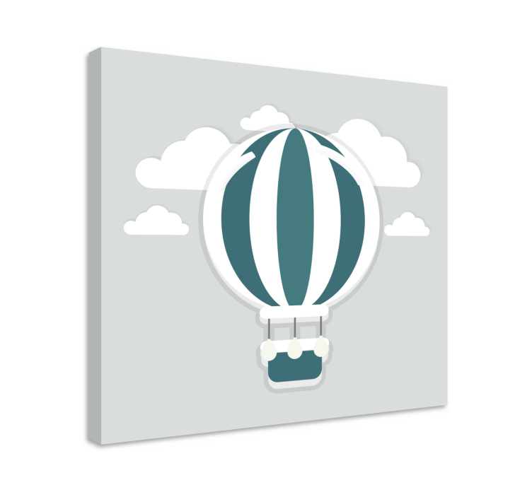 Heteluchtballon Canvas schilderij kinderkamer - TenStickers