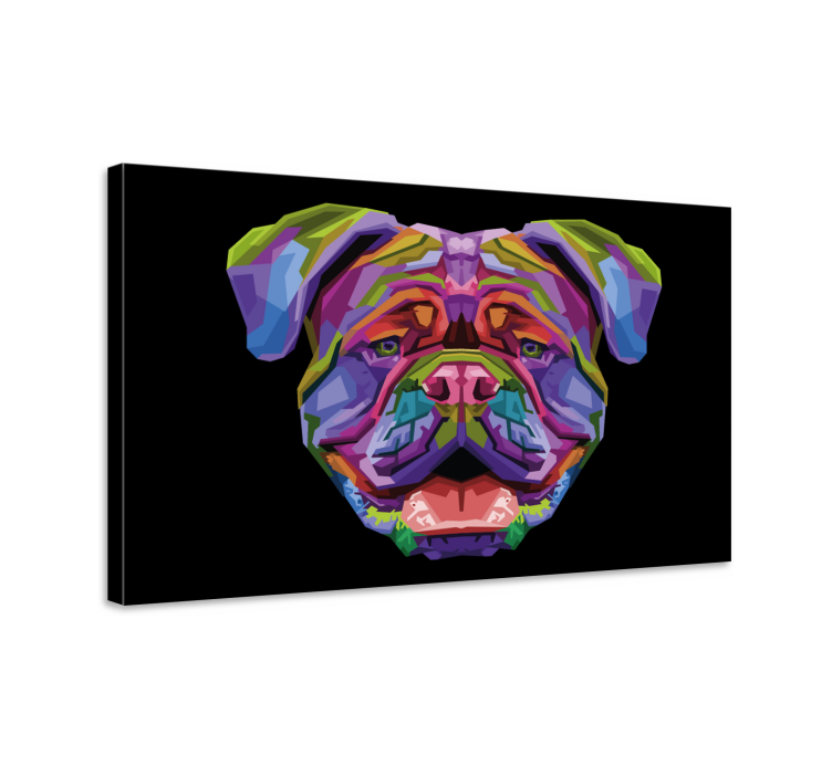 Canvas schilderij honden volle kleur moderne hond - TenStickers