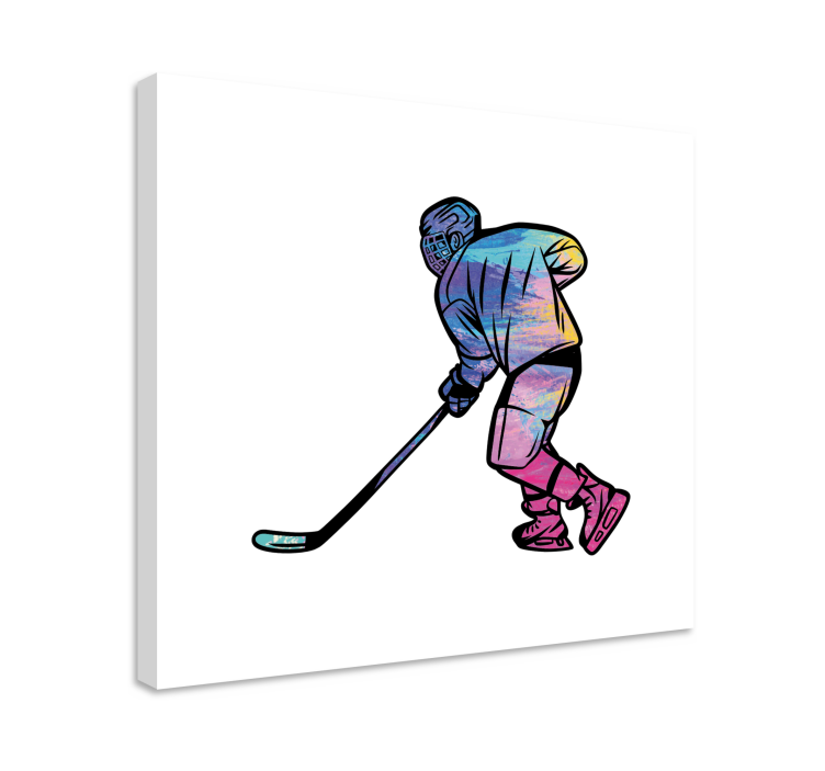 Canvas schilderij sporten hockeyspeler actie - TenStickers