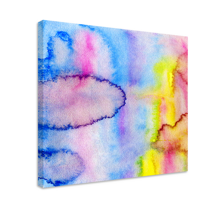 Canvas schilderij abstract kleurrijke aquarel mengsels - TenStickers