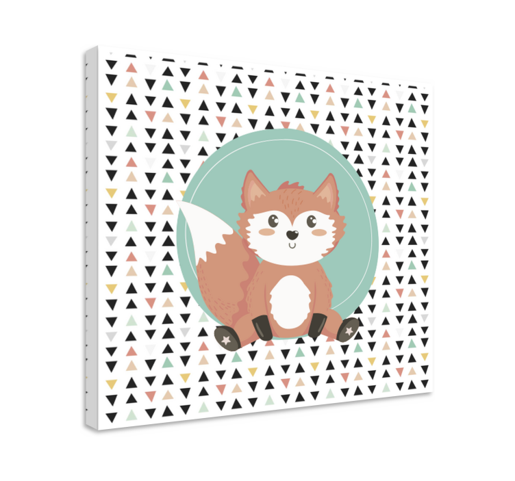 Canvas schilderij dieren schattig vosje personage - TenStickers