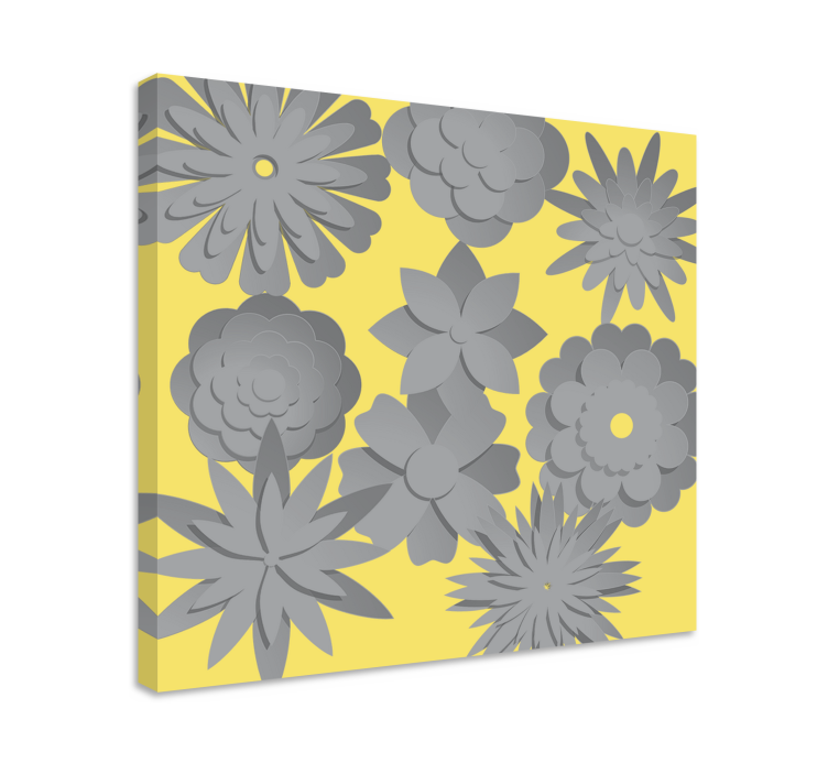 Bloemen silhouet Canvas bloem schilderij - TenStickers