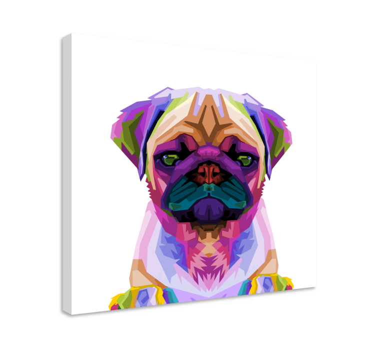 Canvas schilderij honden Pop art mopshond - TenStickers