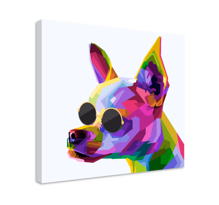 Canvas schilderij hond vibrant hondenkunst - TenStickers