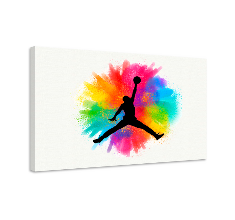 Canvas schilderij sporten energieke basketbalspeler - TenStickers