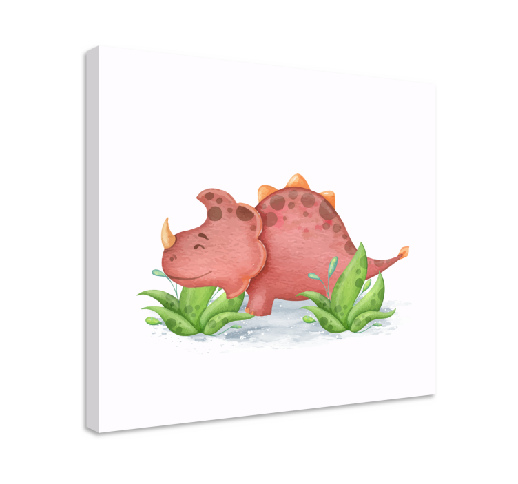 Baby triceratops Canvas schilderij dinosaurus - TenStickers