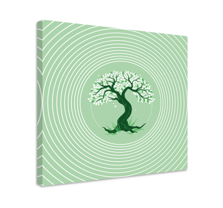 Canvas bomen gedraaide groene boom - TenStickers