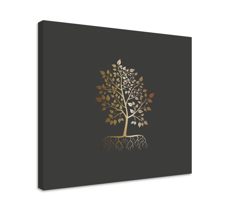 Canvas bomen gouden bladboom - TenStickers