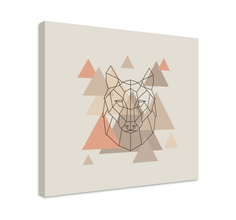 Canvas schilderij mens geometrisch wolf hoofd - TenStickers
