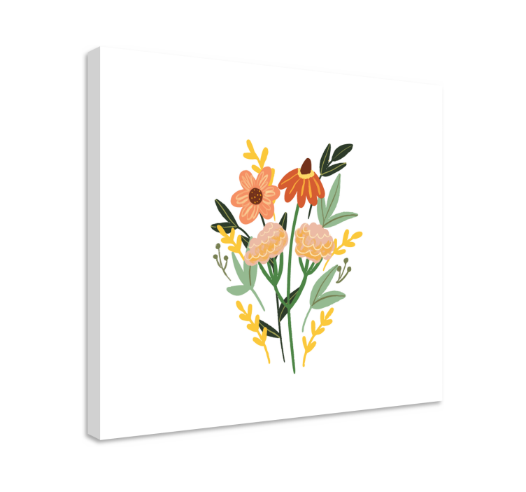 Canvas schilderij bloemen en planten charmante bloemenboeket - TenStickers