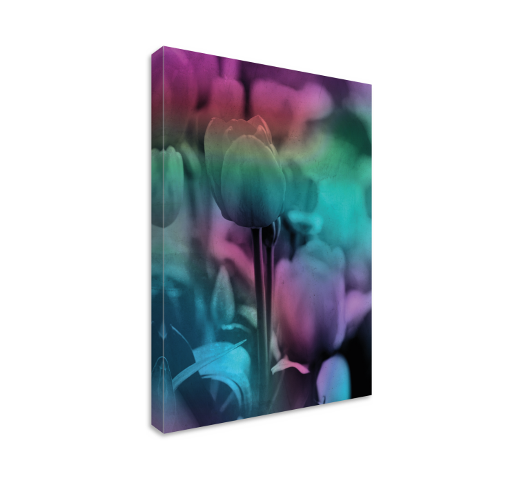 Canvas schilderij bloemen en planten zachte bloemen silhouet - TenStickers