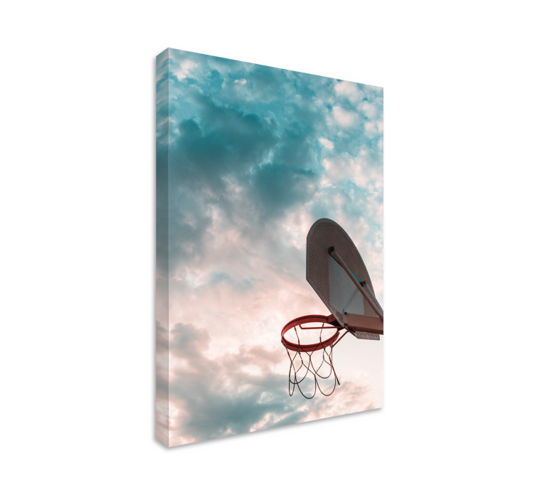 Canvas schilderij sporten basketball hoepel silhouet - TenStickers