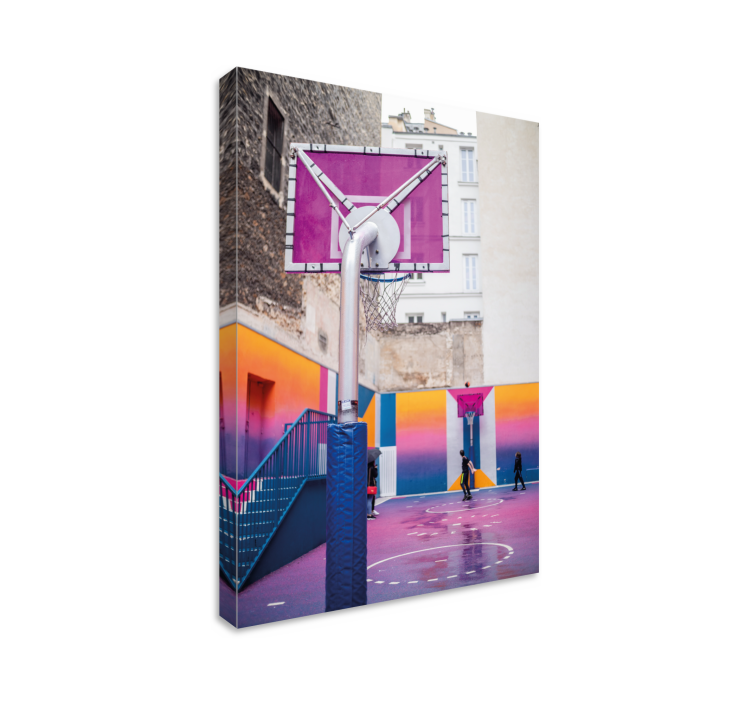 Canvas schilderij sporten urban basketball court - TenStickers
