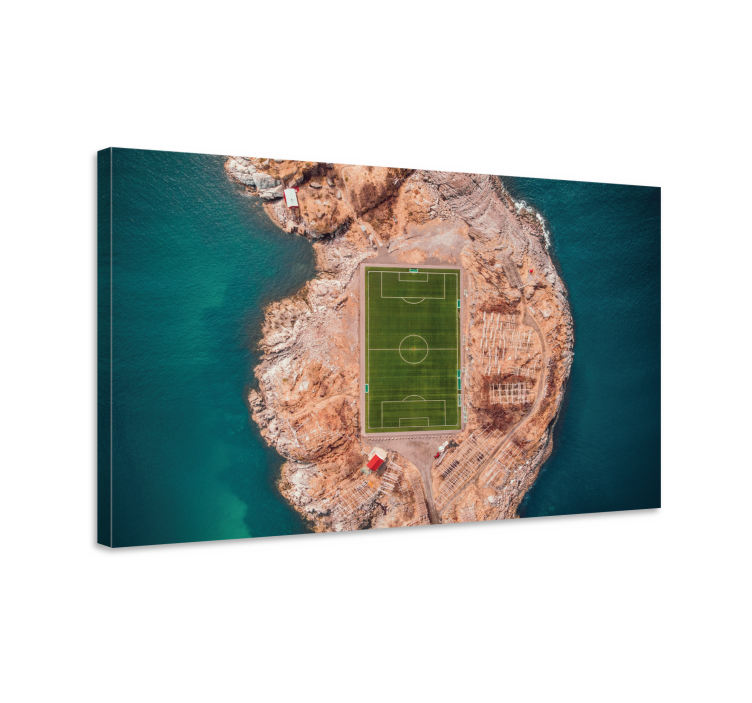 Canvas schilderij sporten voetbalveld vanuit de lucht - TenStickers