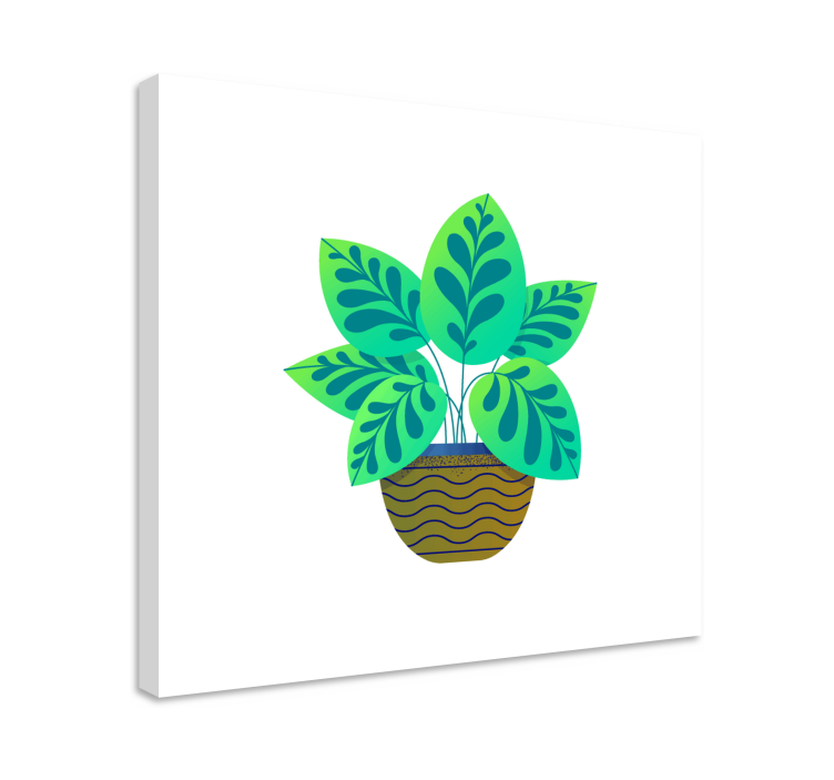 Canvas schilderij bloemen en planten weelderig groen loof - TenStickers