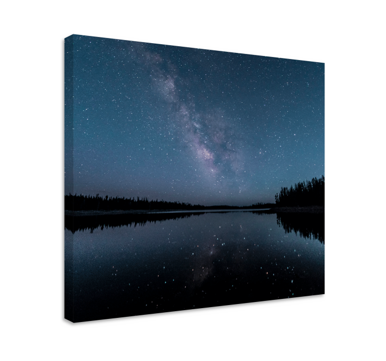 Canvas landschap sterrennacht reflectie - TenStickers