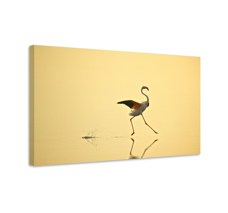 Canvas schilderij vogels elegante flamingo dans - TenStickers