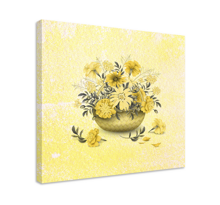 Canvas schilderij bloemen en planten gele bloemschikking - TenStickers