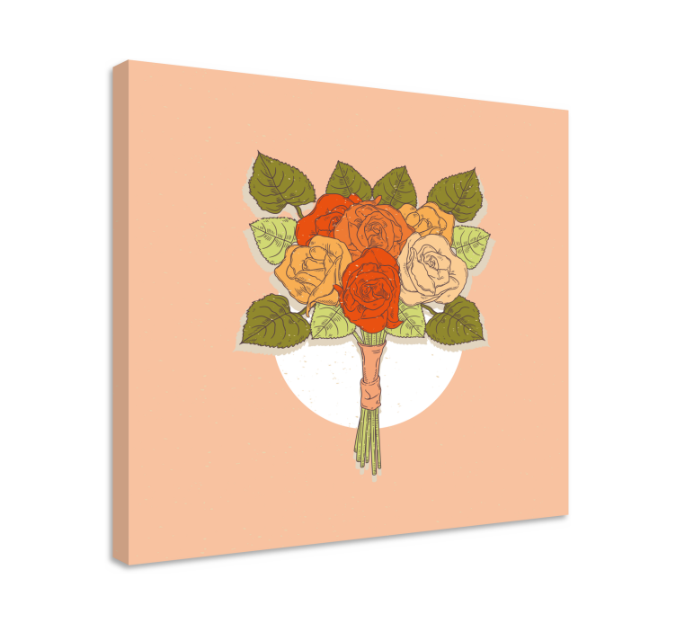 Canvas schilderij bloemen en planten rozenboeket - TenStickers