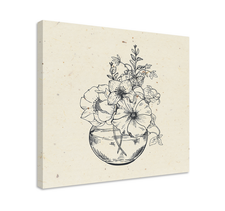 Bloempot arrangement Canvas schilderij bloemen en planten - TenStickers