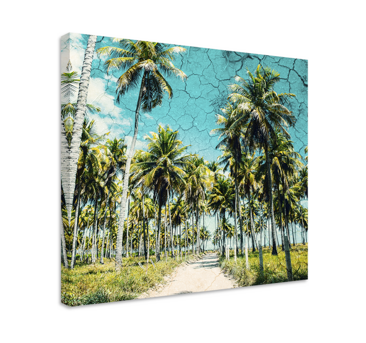 Tropisch palmpad Canvas landschap - TenStickers