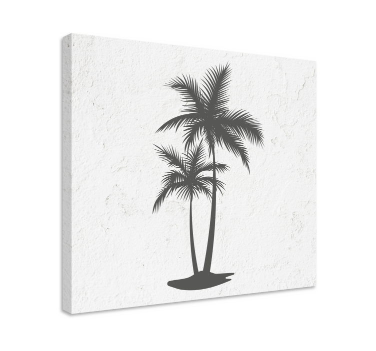 Canvas bomen hoge palm silhouet - TenStickers