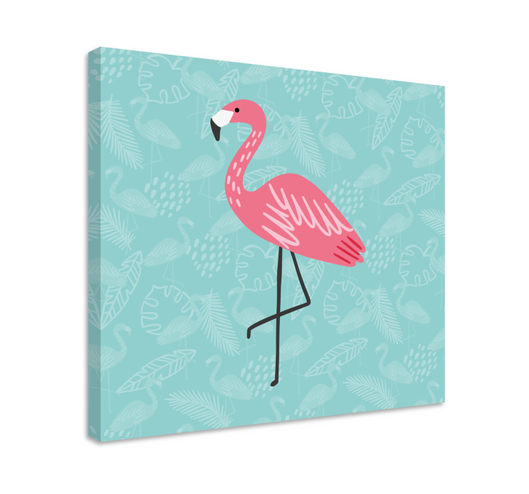 Canvas schilderij dieren flamingo elegant staand - TenStickers
