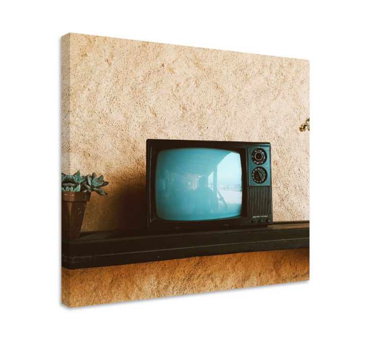 Vintage canvas schilderij retro televisie display - TenStickers
