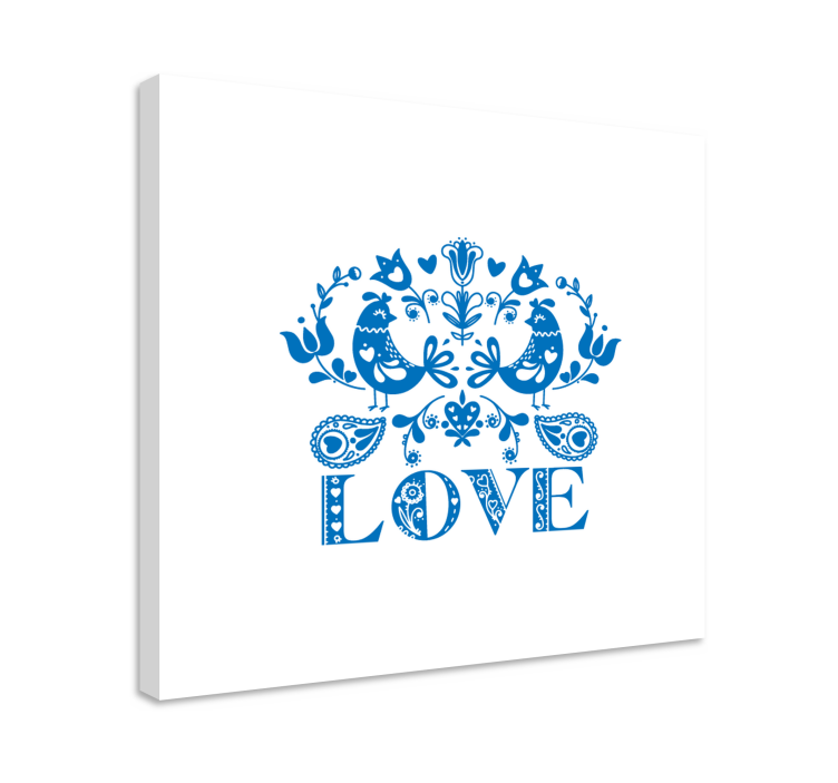 Canvas bomen met vogels en bloemenontwerp - TenStickers