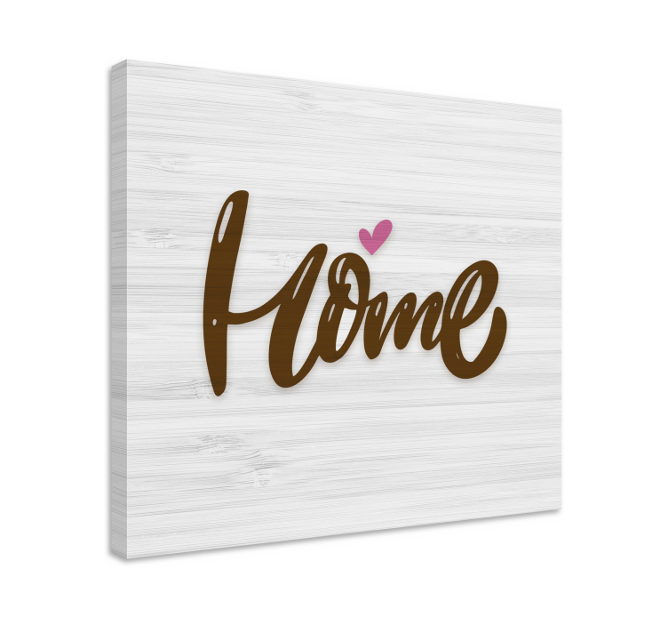 Canvas schilderij tekst home liefdesymbool - TenStickers
