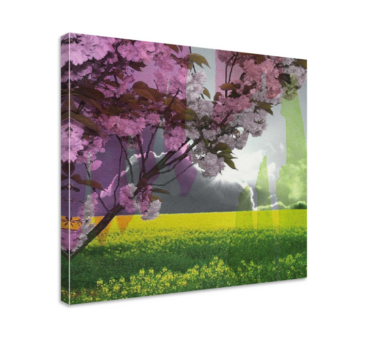 Canvas schilderij bloemen en planten bloeiende bloemen scène - TenStickers