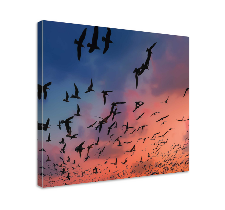Zwerm vogels Canvas schilderij vogel - TenStickers