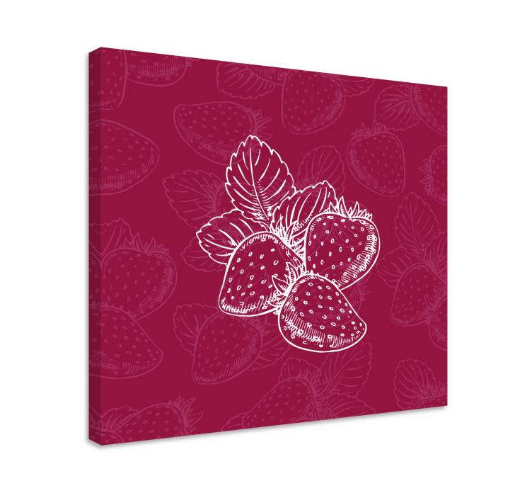 Canvas stilleven en fruit aardbeiencluster - TenStickers